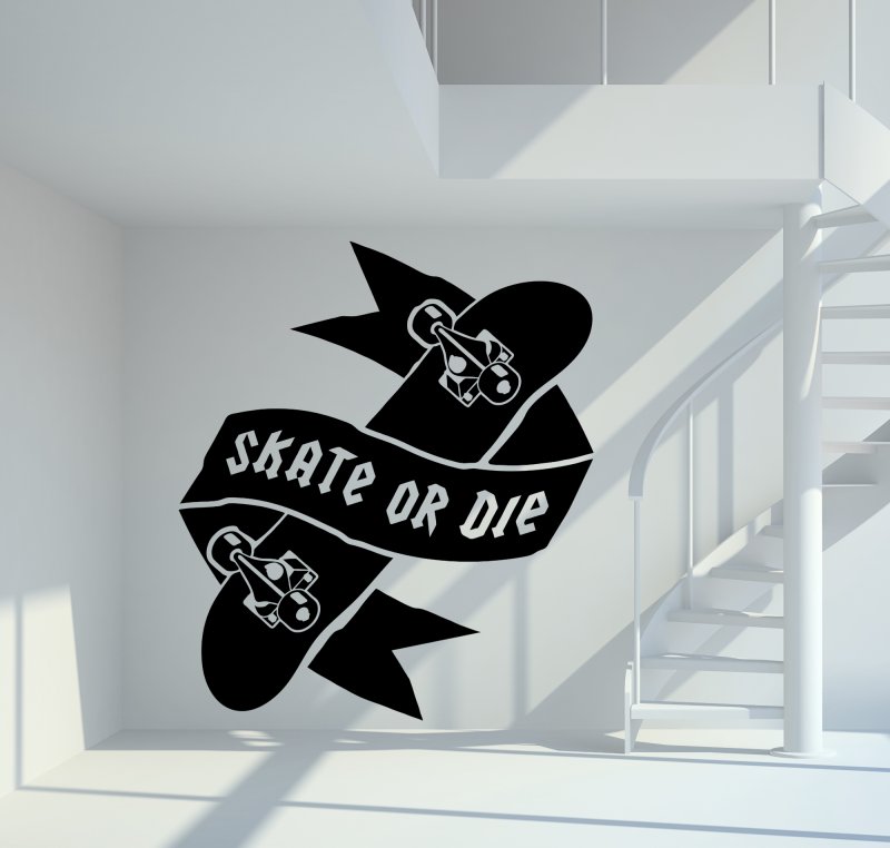 10015 Skate or Die Wandtattoo